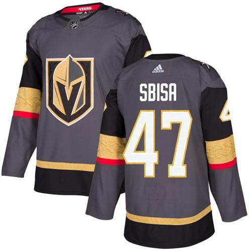 Adidas Golden Knights #47 Luca Sbisa Grey Home Authentic Stitched Youth NHL Jersey
